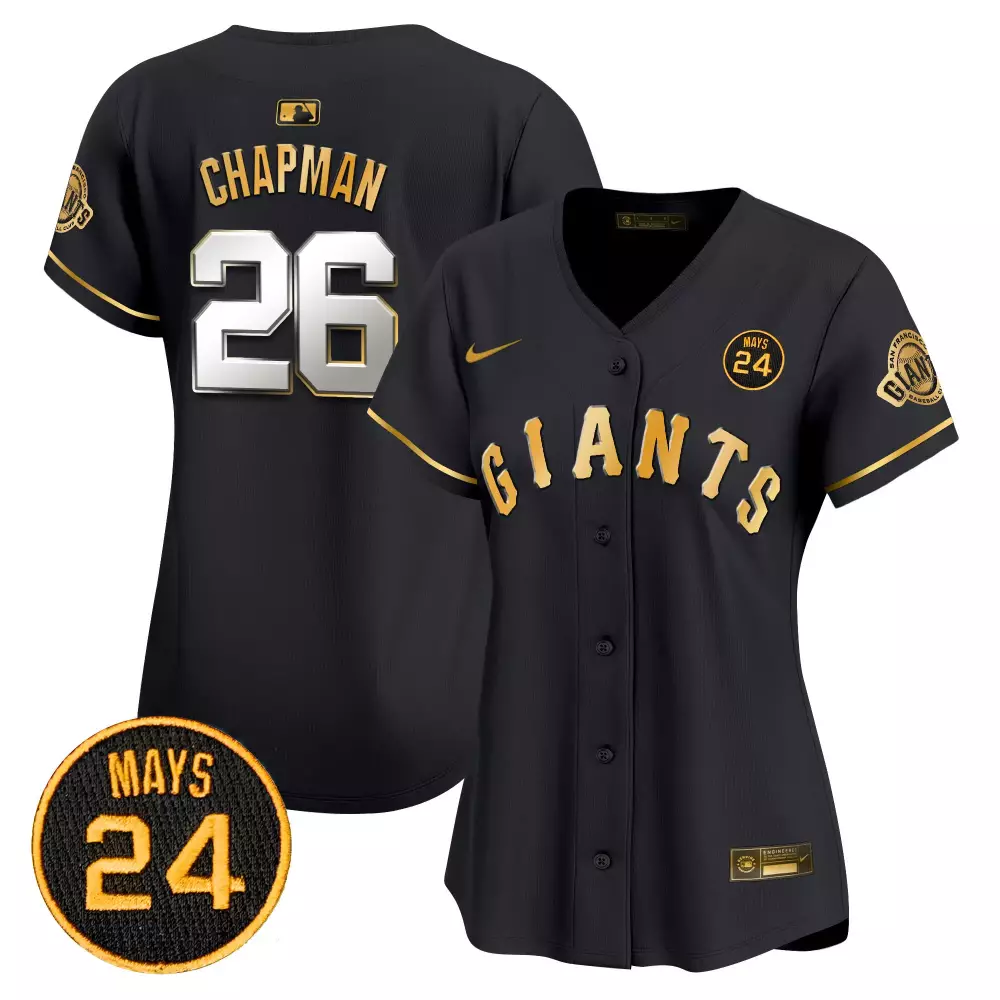 matt chapman black gold mens san francisco giants 2024 willie mays patch vapor premier limited jersey v6 all stitched