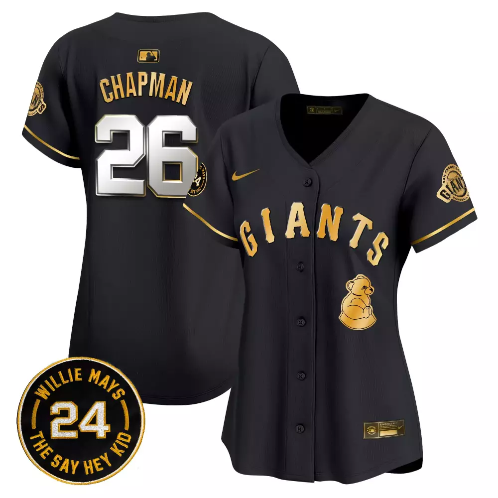 matt chapman black gold mens san francisco giants 2024 willie mays patch vapor premier limited jersey v6 all stitched