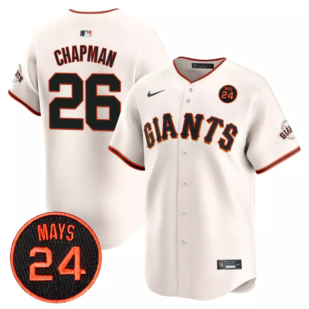 matt chapman cream mens san francisco giants 2024 willie mays patch vapor premier limited jersey all stitched