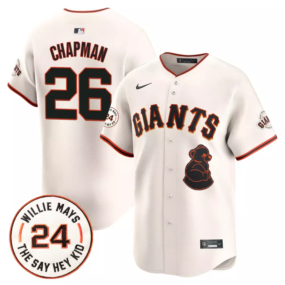 matt chapman cream mens san francisco giants 2024 willie mays patch vapor premier limited jersey all stitched