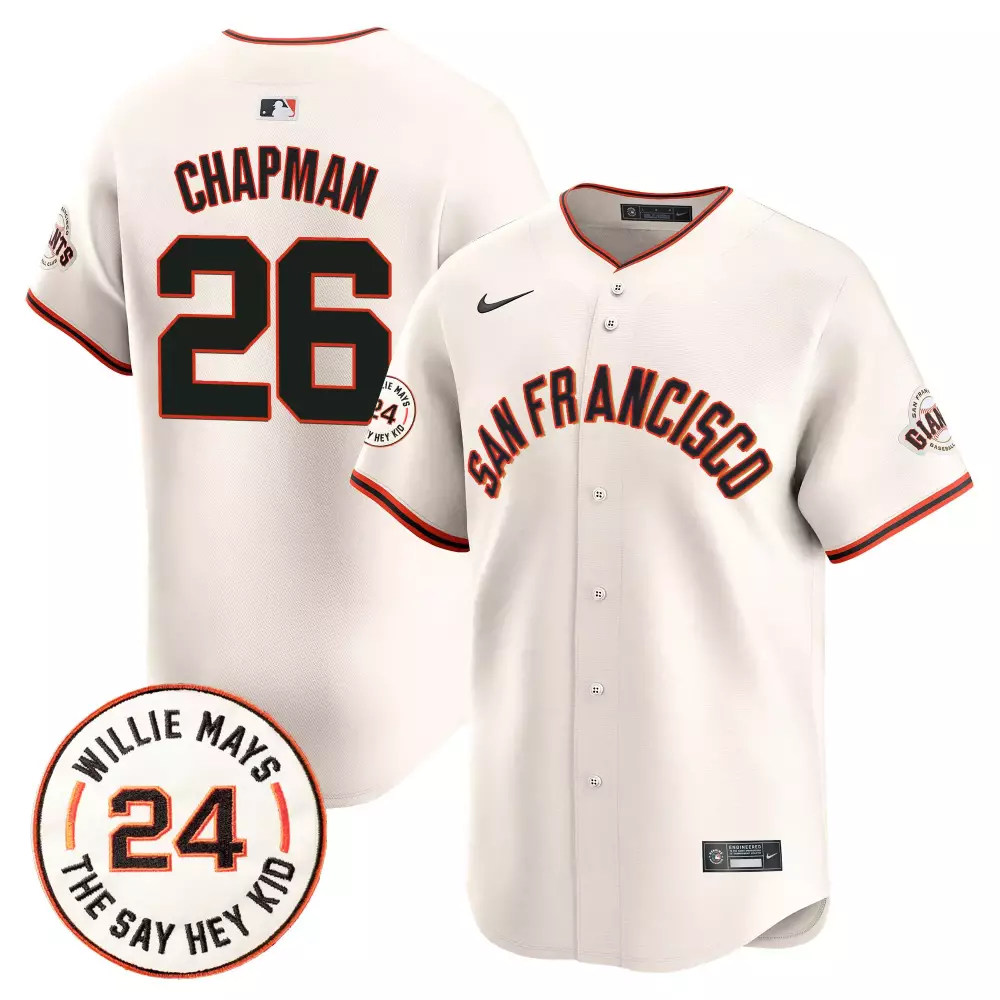 matt chapman cream mens san francisco giants 2024 willie mays patch vapor premier limited jersey all stitched