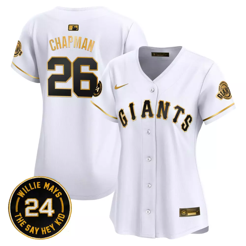 matt chapman white gold womens san francisco giants 2024 willie mays patch vapor premier limited jersey all stitched