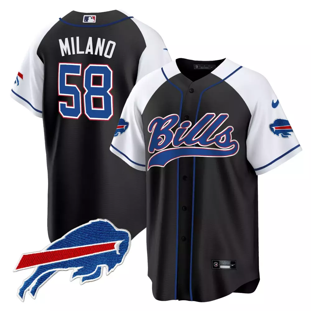 Milano Buffalo Bills Black Alternate Jersey | Stitched Game Day Fan Gear | For Men, Women & Youth