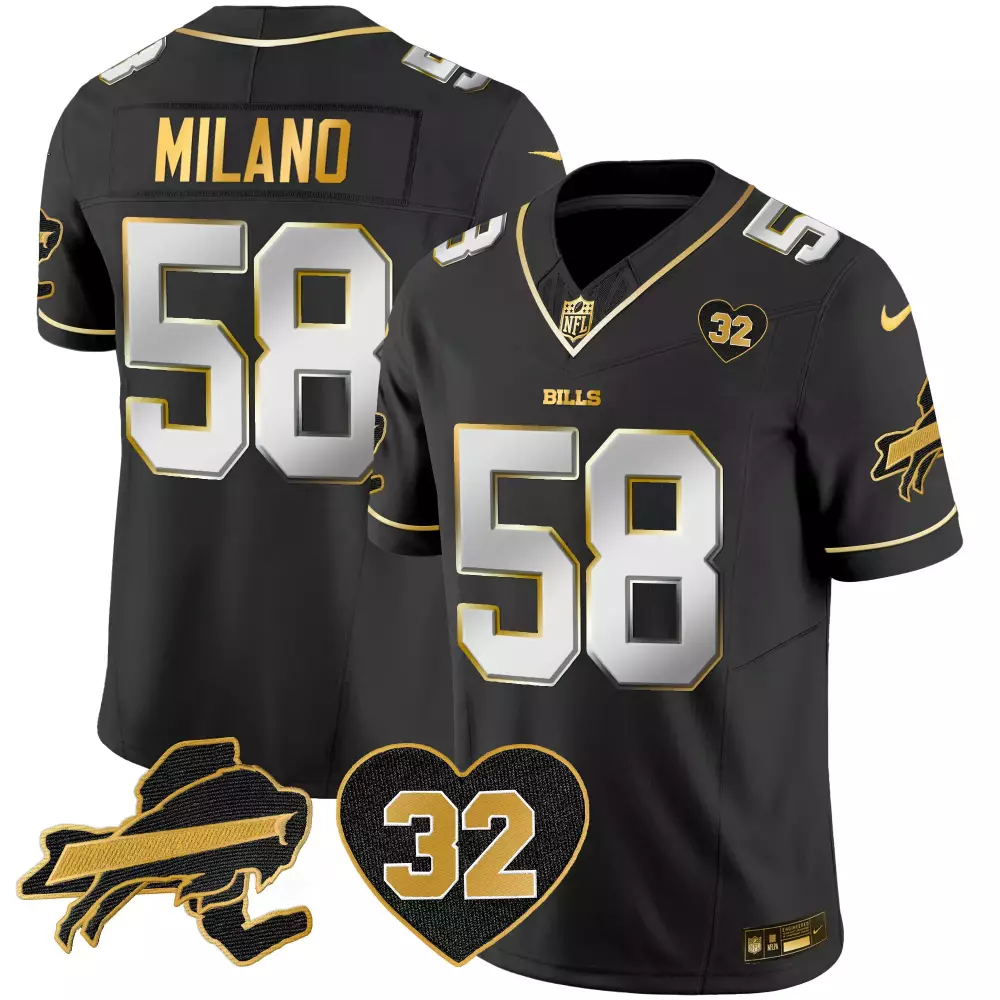 matt milano black limited mens buffalo bills oj simpson patch gold vapor limited jersey all stitched