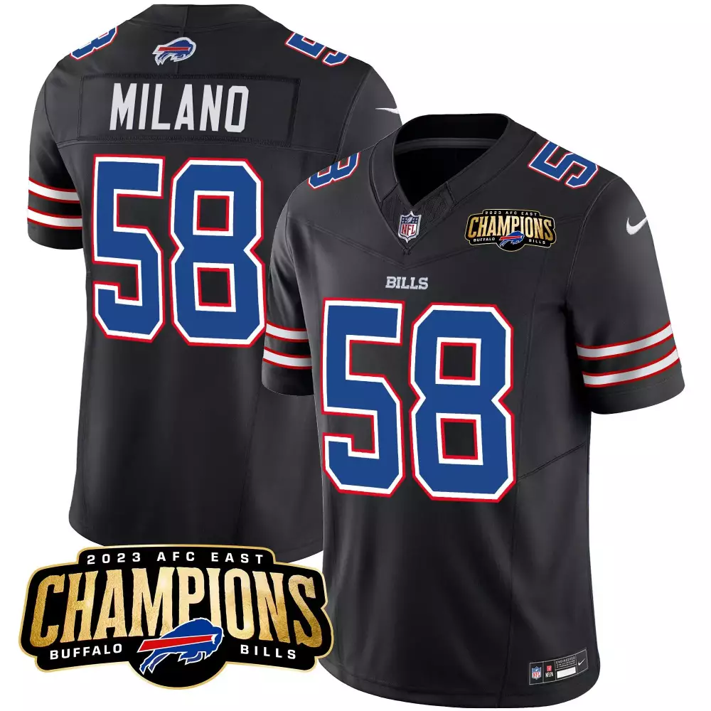 Milano Buffalo Bills Black Men's Jersey | 2023 AFC East Champions Patch | Vapor Limited Edition for All