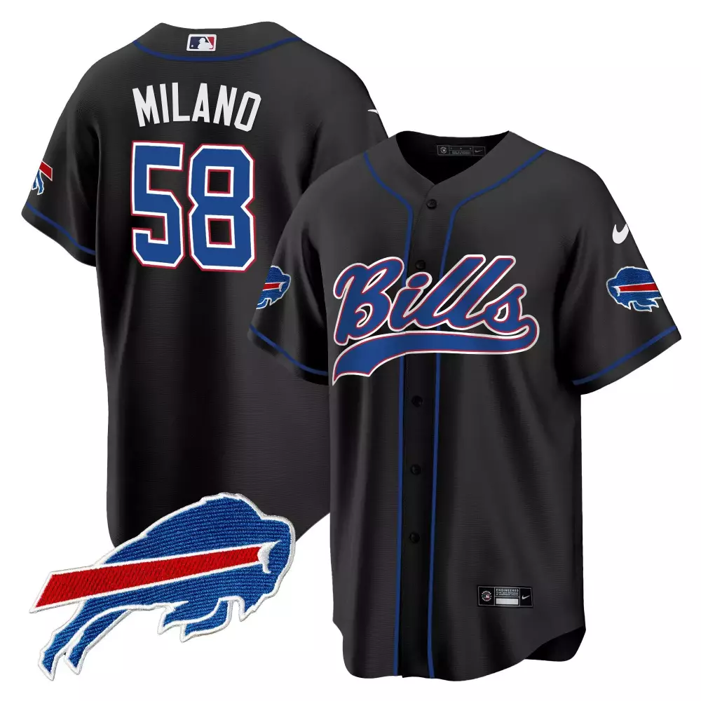Milano Buffalo Bills Black Alternate Jersey | Stitched Game Day Fan Gear | For Men, Women & Youth