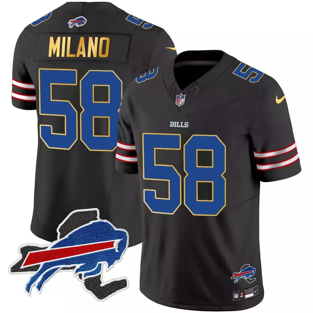 Milano Buffalo Bills Black Men's Jersey | 60th Anniversary Patch | Vapor Limited Edition for All