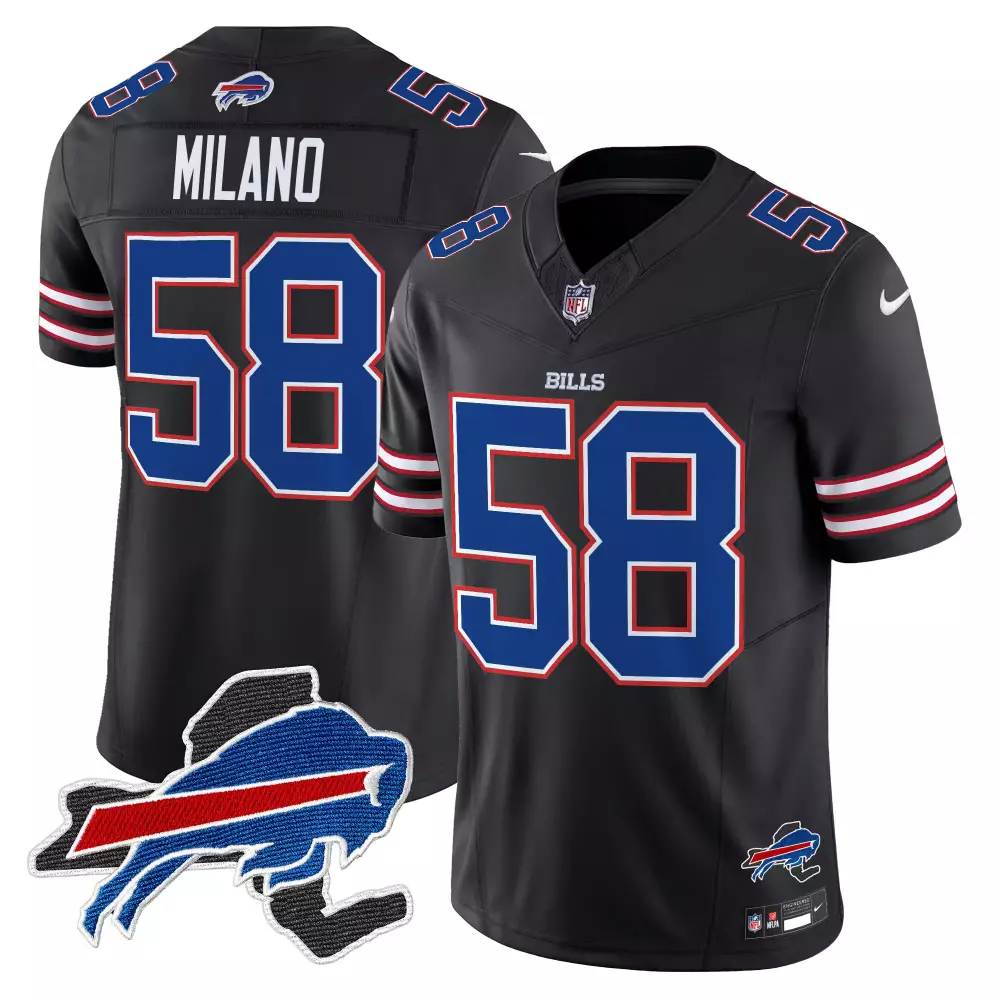 matt milano black mens buffalo bills new york patch vapor limited jersey all stitched