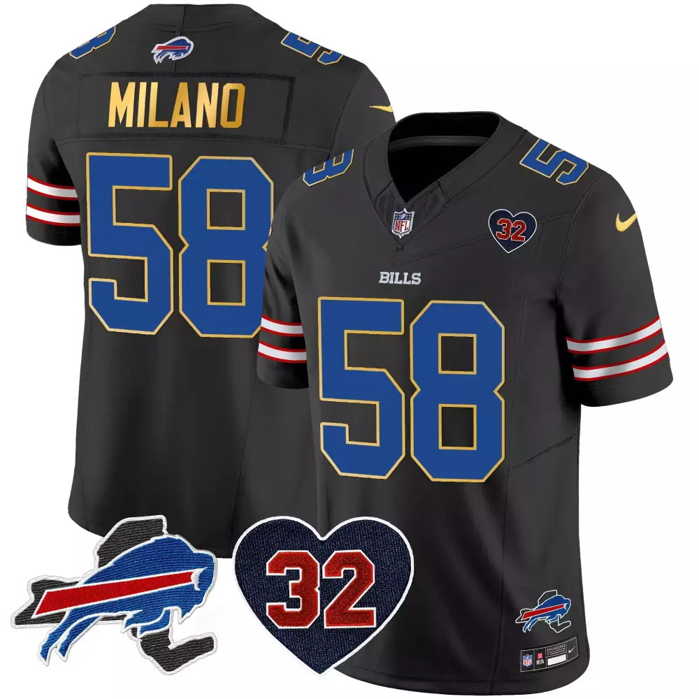 matt milano black mens buffalo bills new york patch vapor limited jersey all stitched