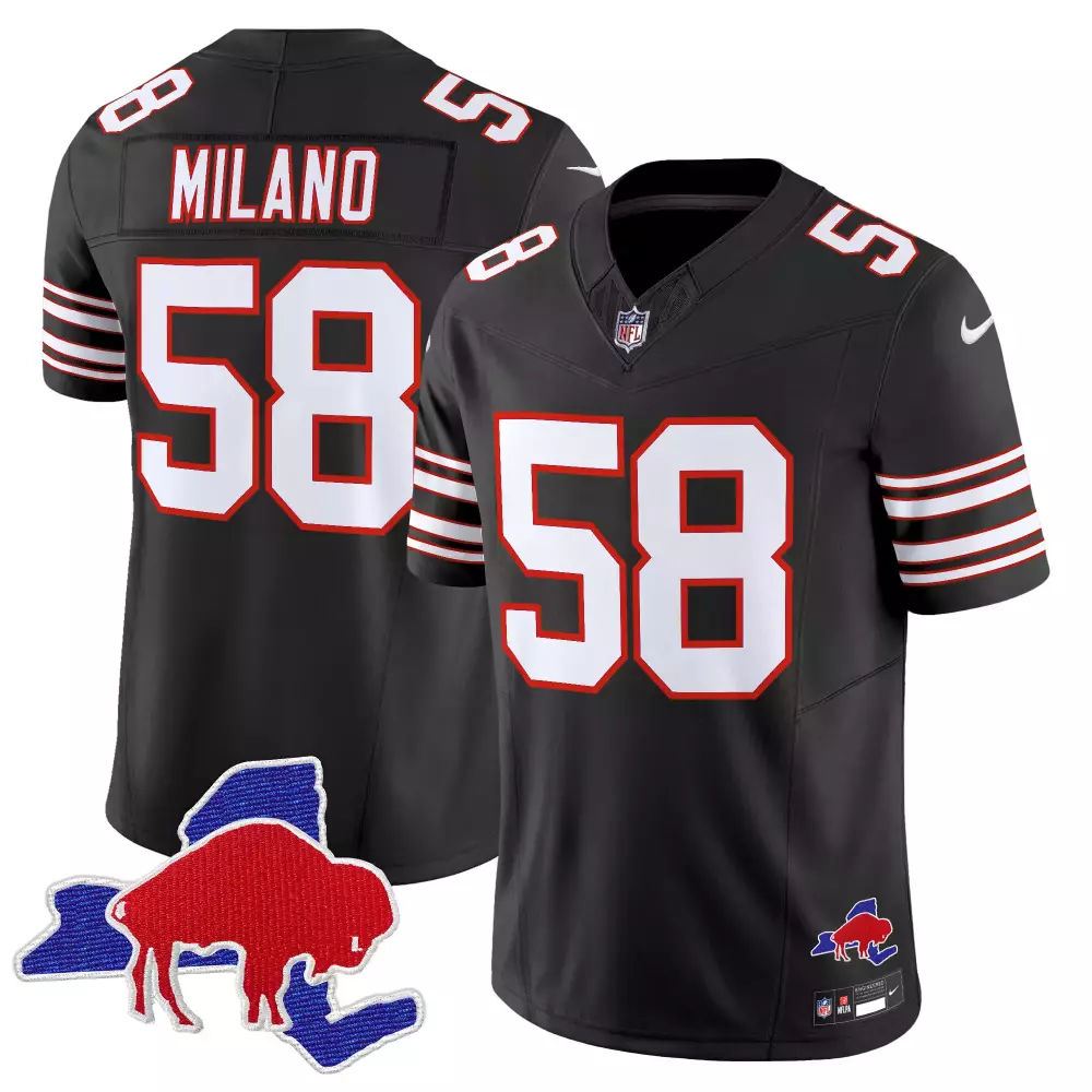 matt milano black mens buffalo bills new york patch vapor limited jersey all stitched