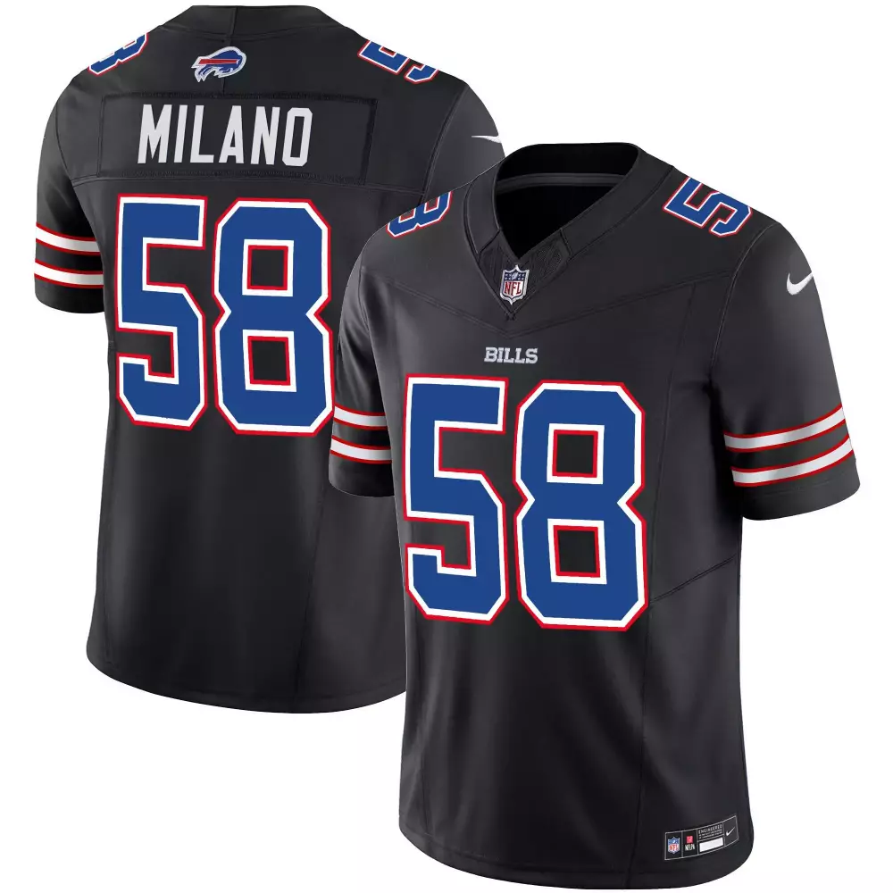Milano Buffalo Bills Black Men's Vapor Limited Jersey | Stitched Fan Gear for All
