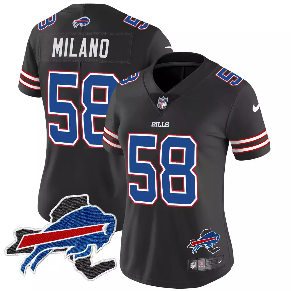 Milano Buffalo Bills Black Women's Throwback Jersey | 1994 Vapor Edition for All