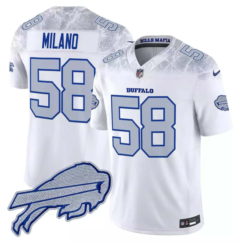Milano Buffalo Bills New York Patch Jersey | Women's White Vapor Stitched | Limited Edition Fan Gear | For Men, Women & Youth
