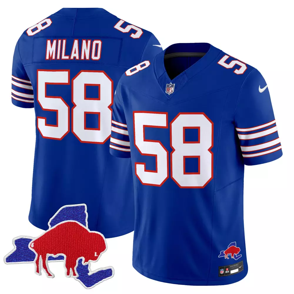 matt milano royal mens buffalo bills new york patch vapor limited jersey v2 all stitched