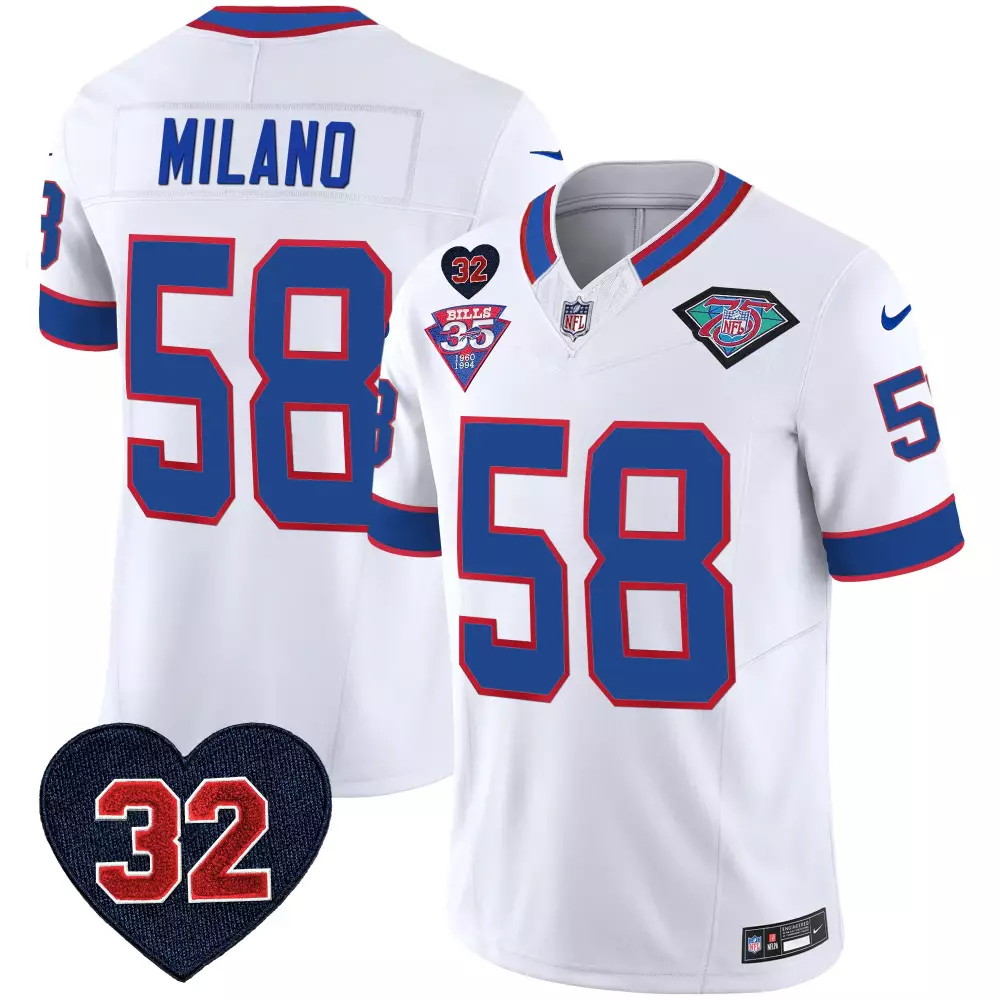 matt milano white mens buffalo bills 1994 throwback oj simpson patch vapor limited jersey all stitched
