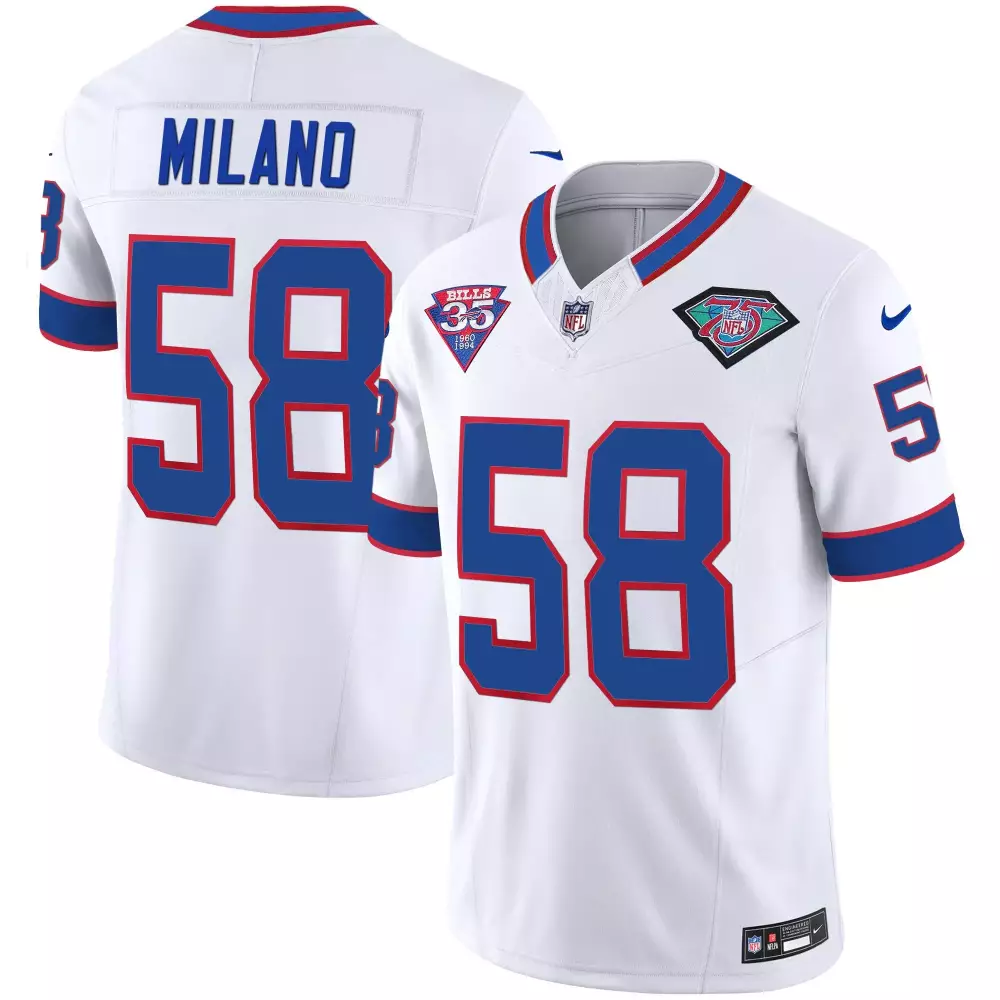 matt milano white mens buffalo bills 1994 throwback oj simpson patch vapor limited jersey all stitched