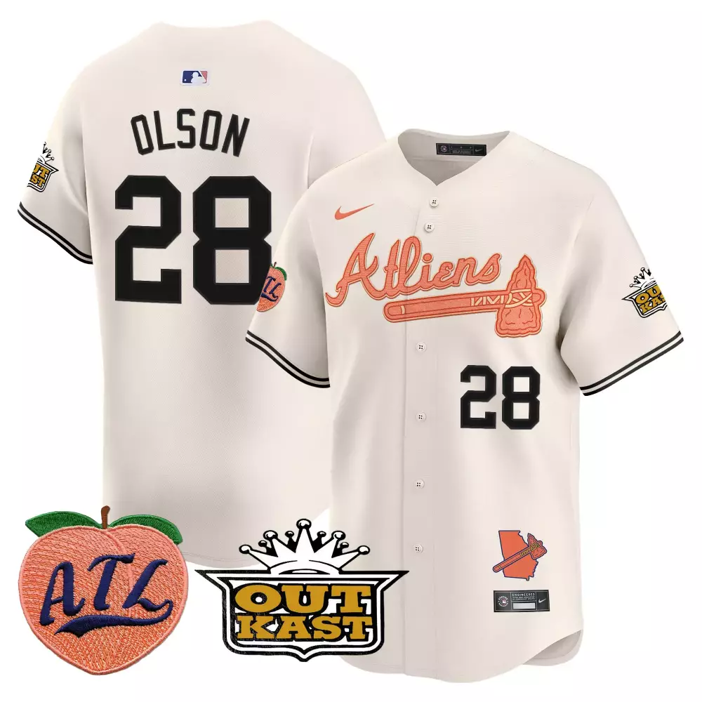matt olson cream mens atlanta braves atliens peach vapor premier limited jersey all stitched