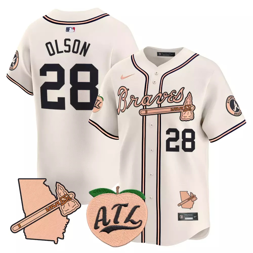 matt olson cream mens atlanta braves atliens peach vapor premier limited jersey all stitched
