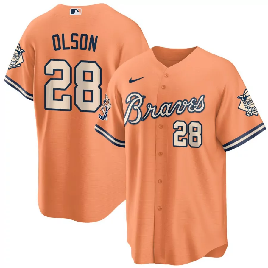 matt olson cream mens atlanta braves atliens peach vapor premier limited jersey all stitched