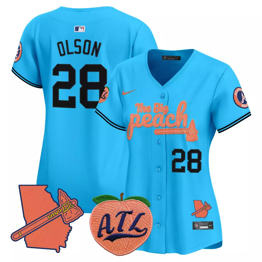 matt olson light blue womens atlanta braves bubblegum pink vapor premier limited jersey all stitched