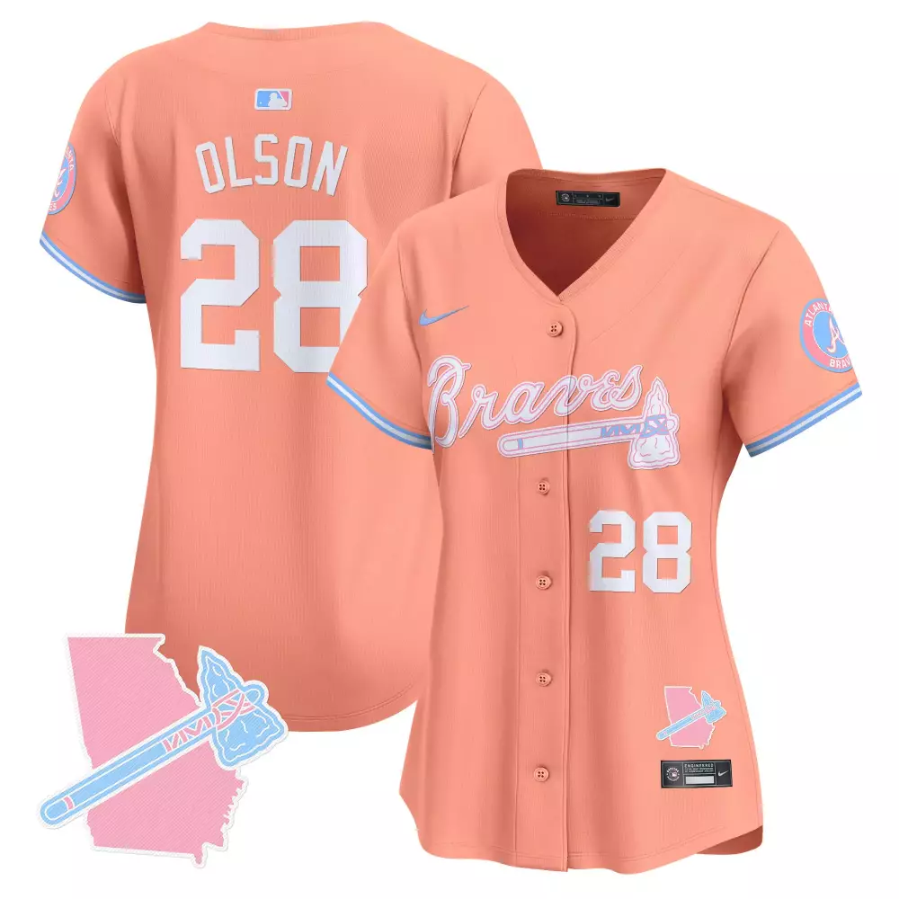 matt olson peach mens atlanta braves the big peach vapor premier limited jersey v2 all stitched