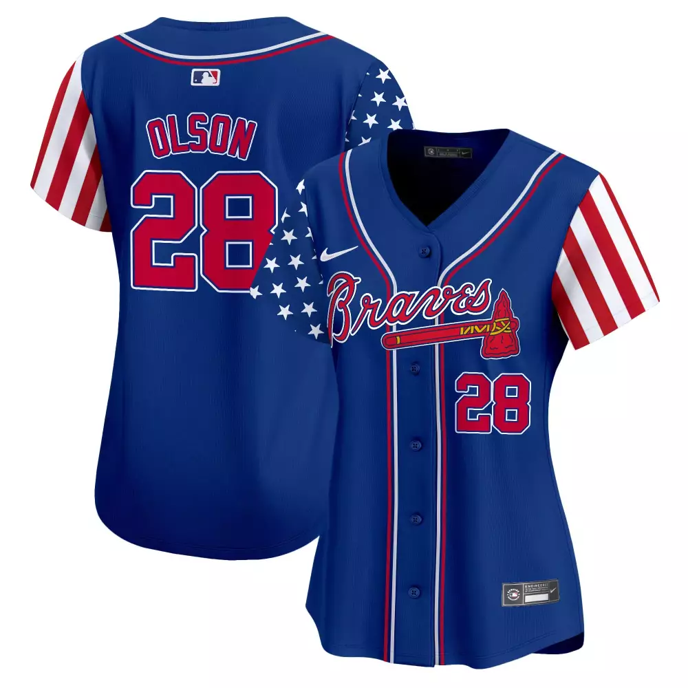 matt olson royal mens atlanta braves 2024 fourth of july vapor premier limited jersey v2 all stitched