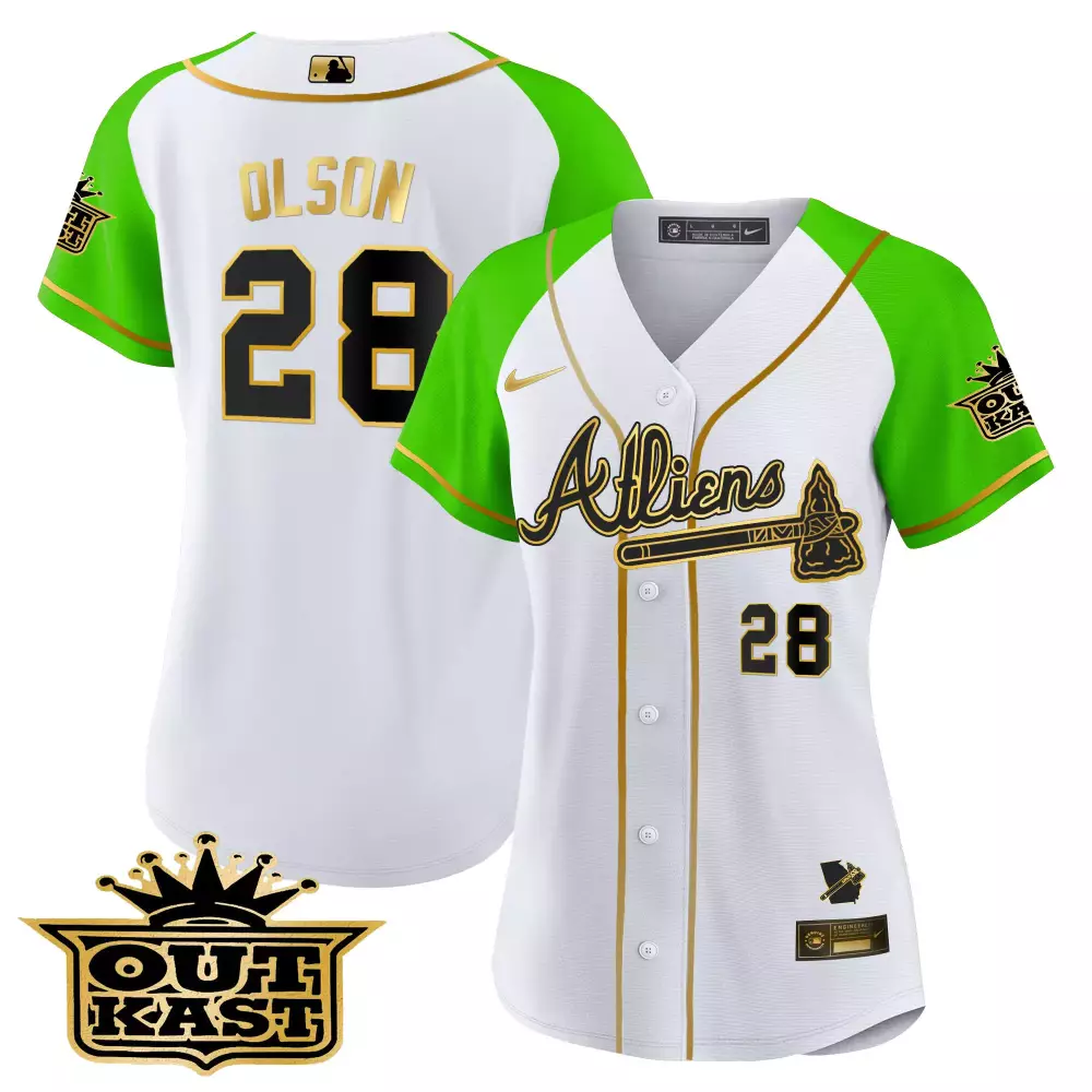 matt olson white bright green mens atlanta braves atliens gold alternate cool base jersey all stitched