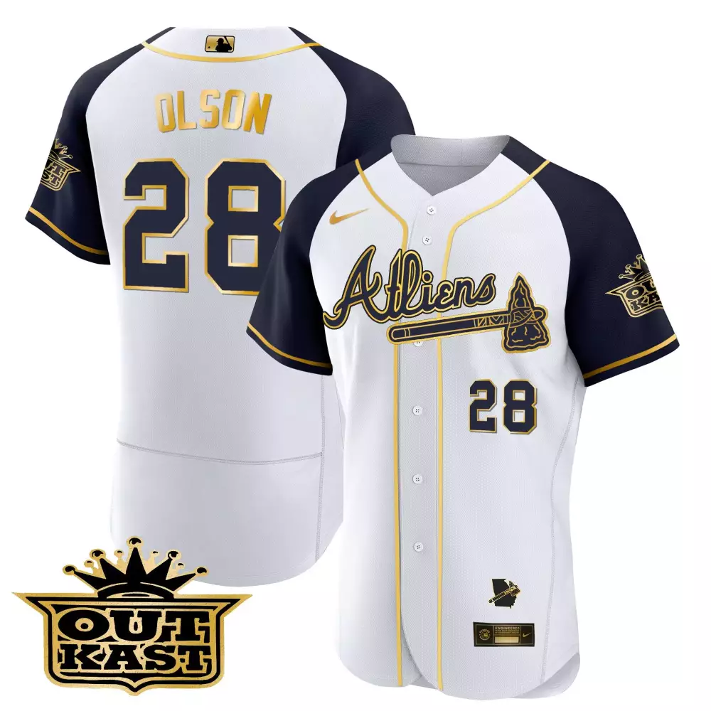 matt olson white navy mens atlanta braves atliens gold alternate cool base jersey all stitched