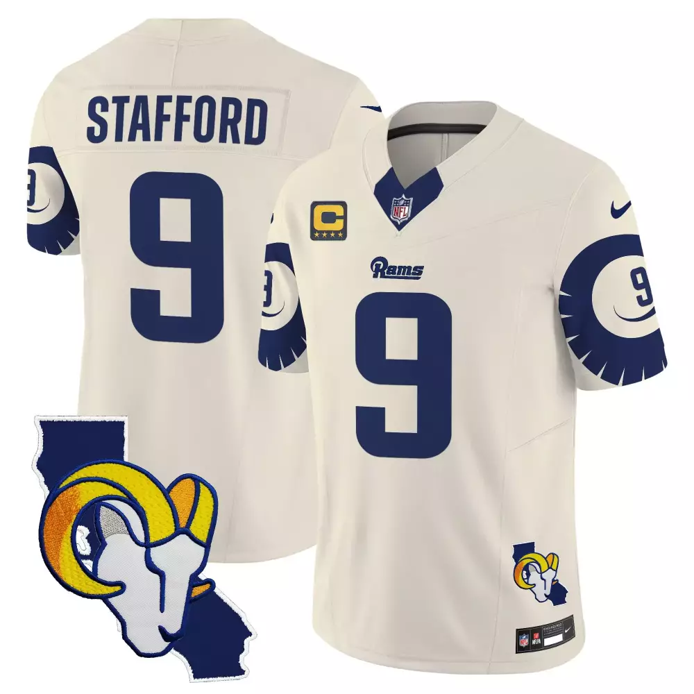 matthew stafford bone mens los angeles rams special vapor limited jersey v2 all stitched