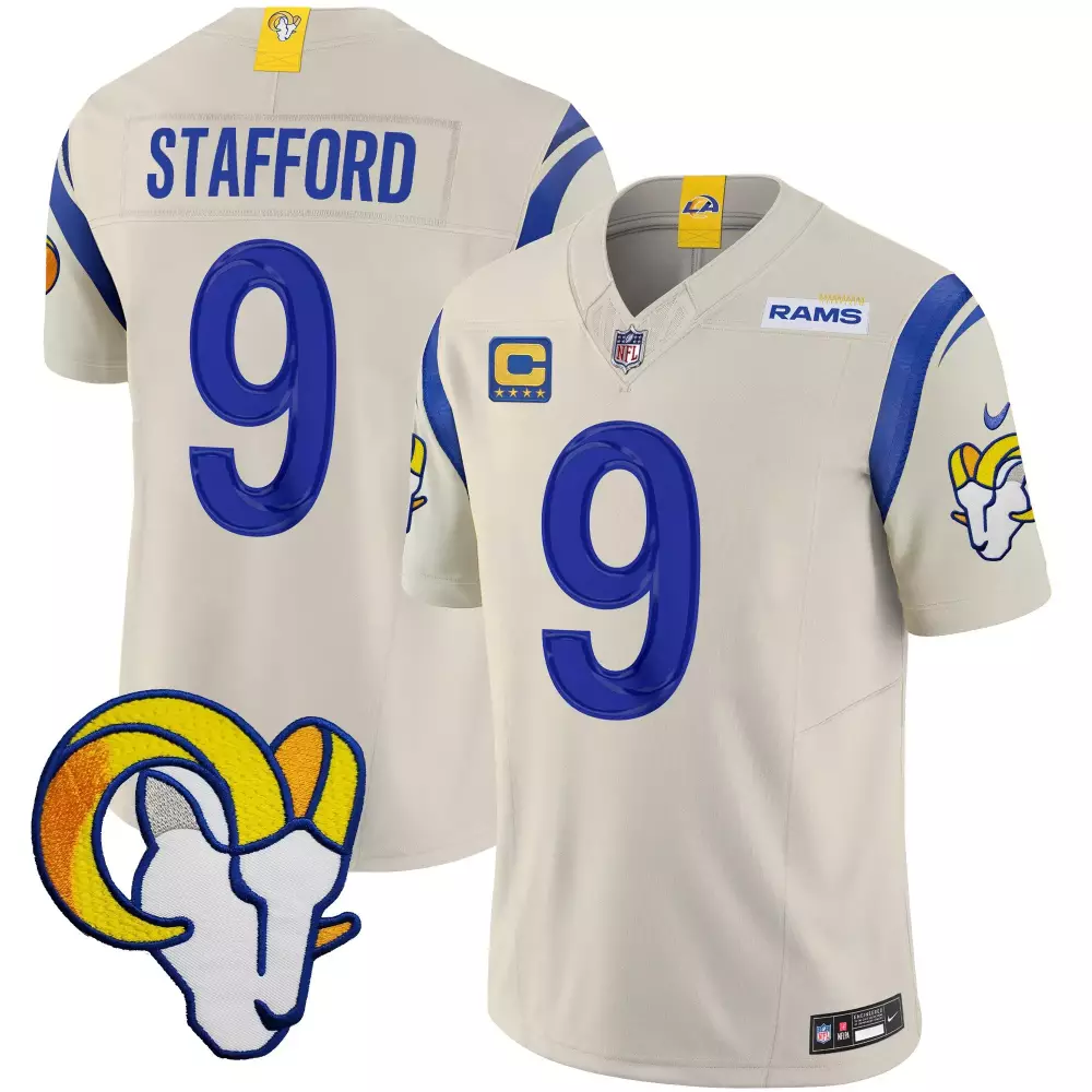 matthew stafford bone mens los angeles rams special vapor limited jersey v2 all stitched