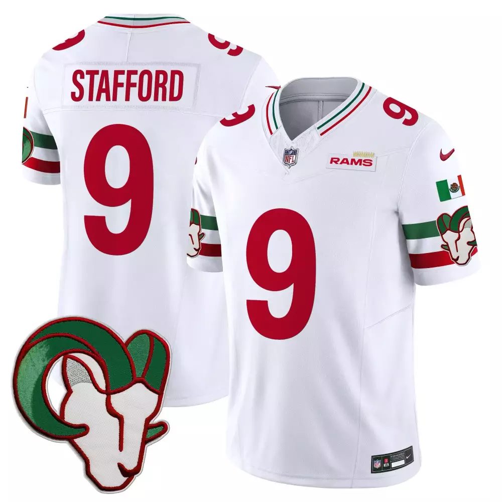 matthew stafford white mens los angeles rams mexico vapor limited jersey all stitched