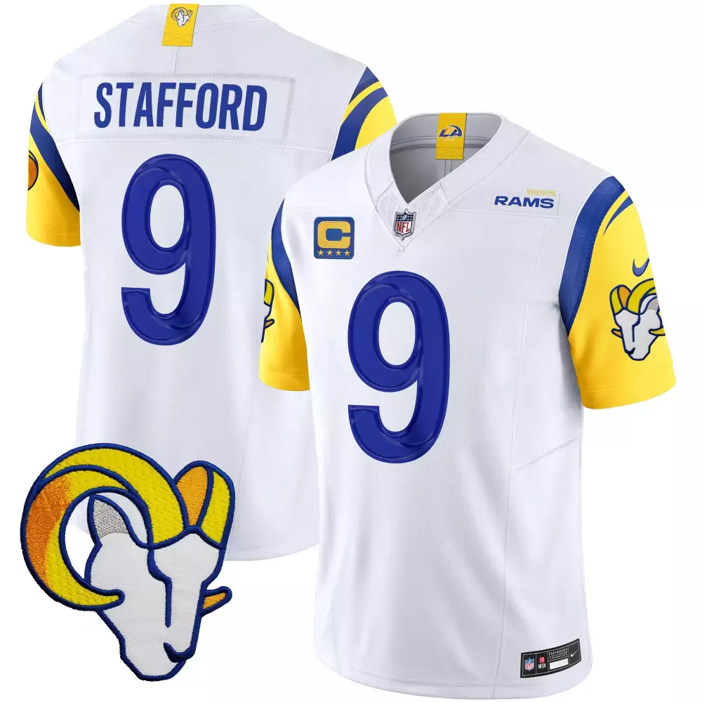 matthew stafford white mens los angeles rams vapor limited jersey v2 all stitched
