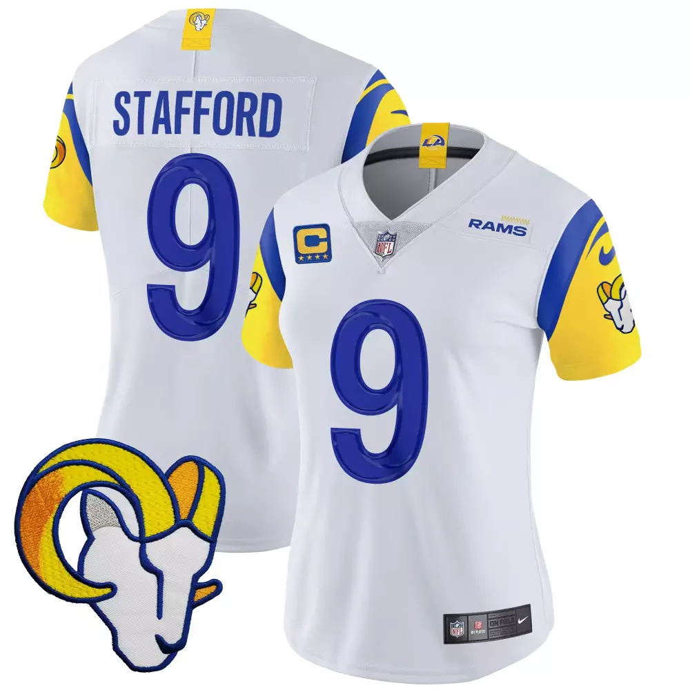 matthew stafford white womens los angeles rams vapor limited jersey v2 all stitched