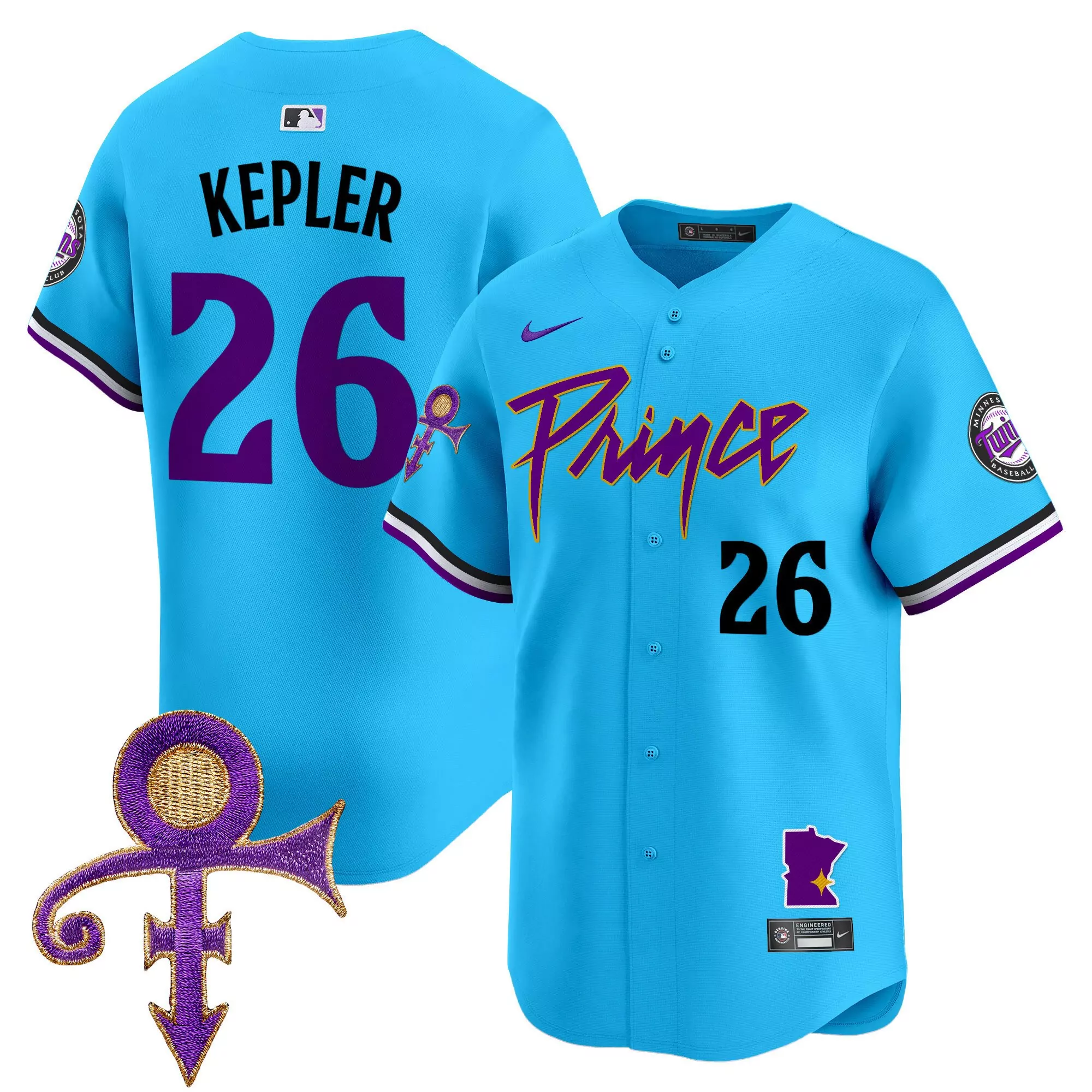 max kepler light blue mens minnesota twins prince patch vapor premier limited jersey v2 all stitched