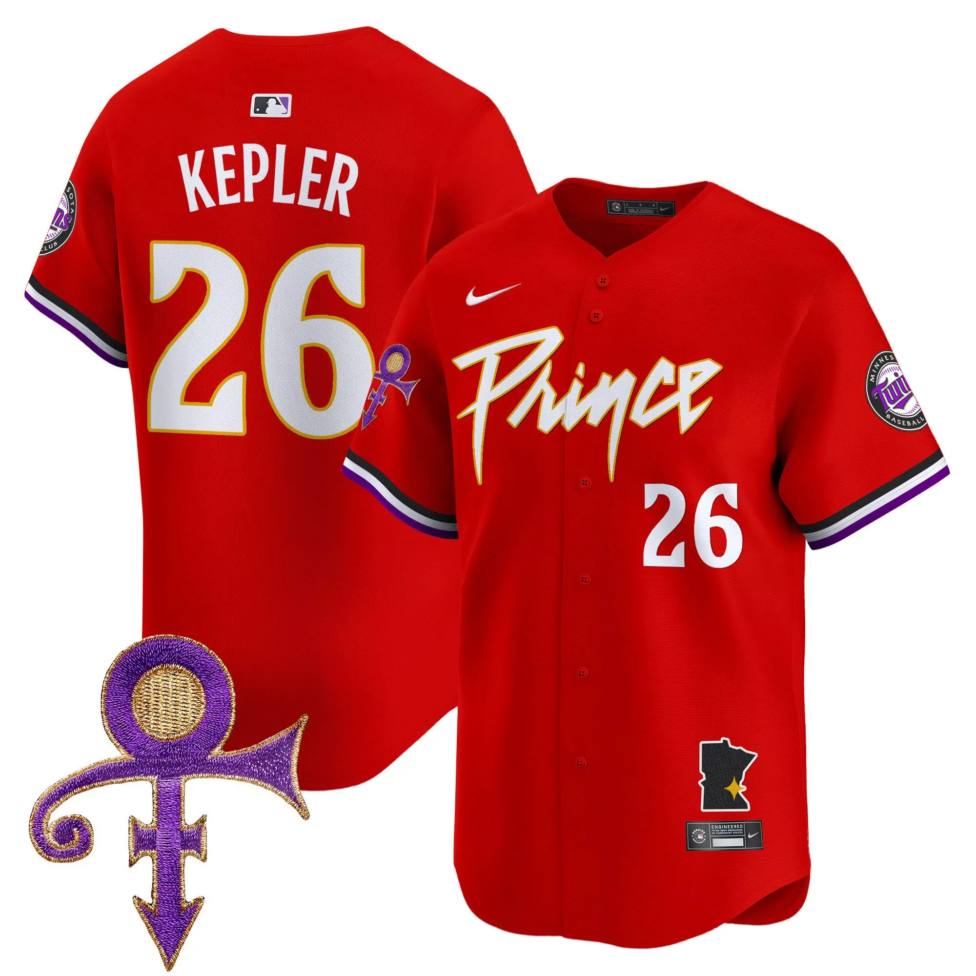 max kepler red mens minnesota twins prince patch vapor premier limited jersey v2 all stitched