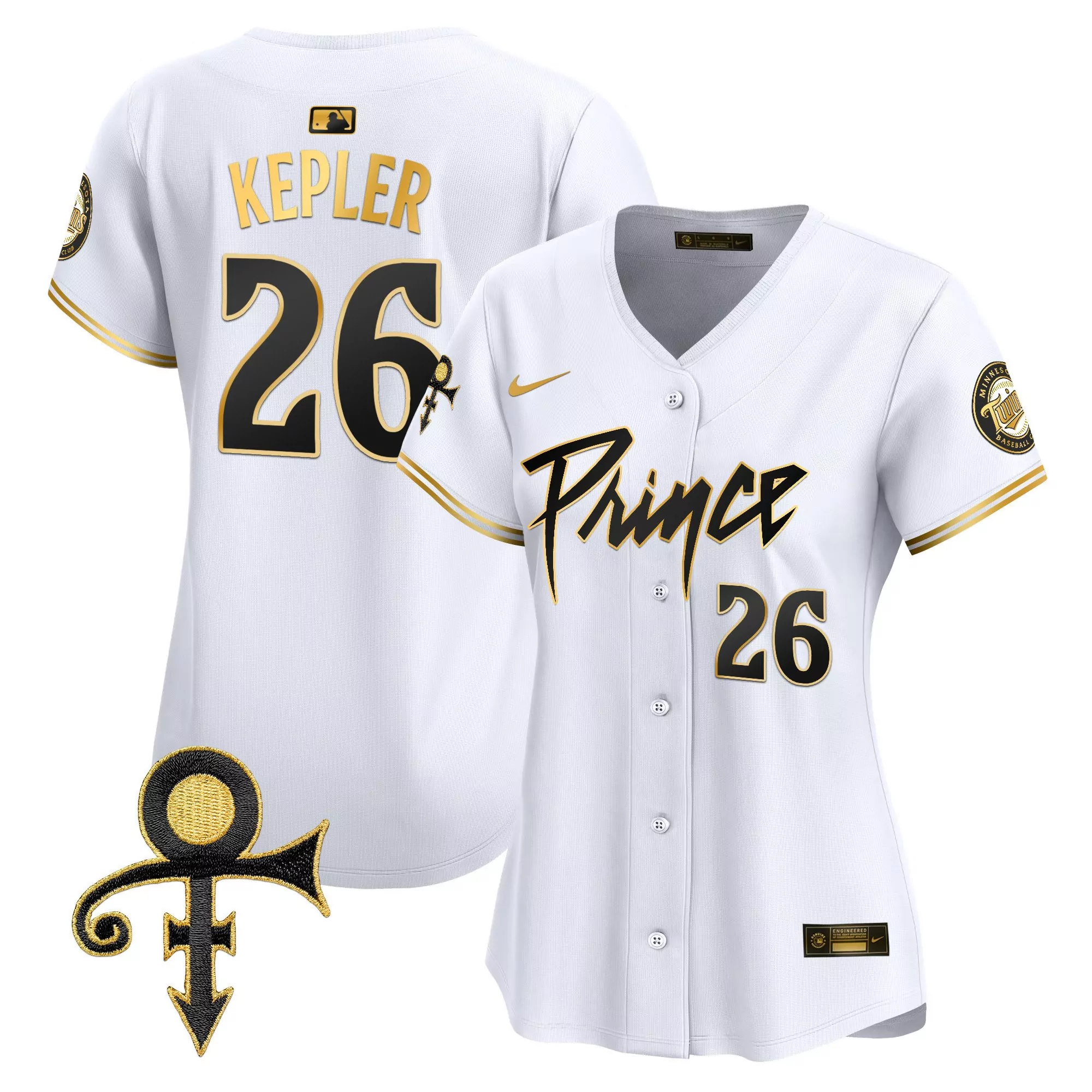 max kepler white gold womens minnesota twins prince patch vapor premier limited jersey v4 all stitched