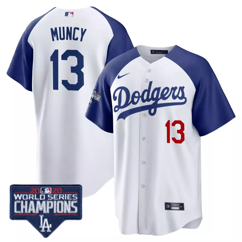max muncy alternate white mens los angeles dodgers world series champions patch cool base gold trim jersey all stitched