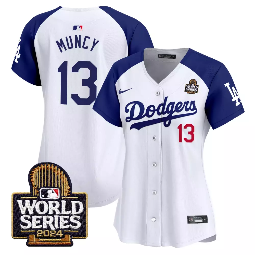 max muncy alternate white mens los angeles dodgers world series champions patch cool base gold trim jersey all stitched