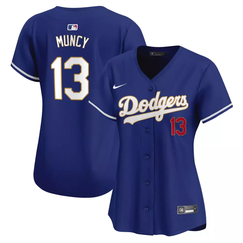 Max Muncy Gold Trim Vapor Premier Limited Jersey | Royal Stitched Fan Gear for Women