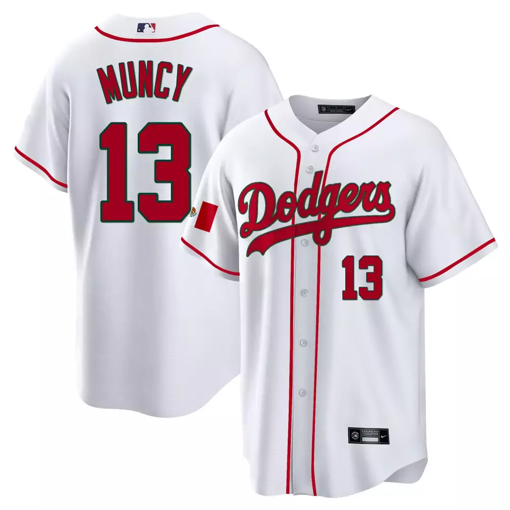 max muncy white mens los angeles dodgers mexico cool base jersey all stitched