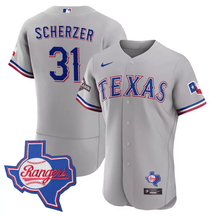 max scherzer cream mens texas rangers 2023 world series champions city connect vapor premier limited jersey all stitched