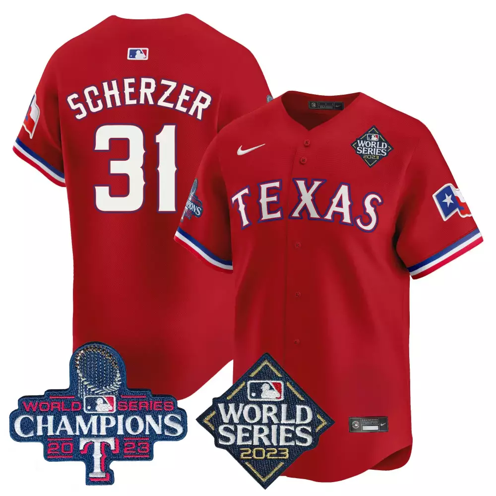 Max Scherzer Texas Rangers World Series Champions Vapor Premier Limited Jersey V2 | White Gold Stitched | Limited Edition Fan Gear | For Men, Women & Youth