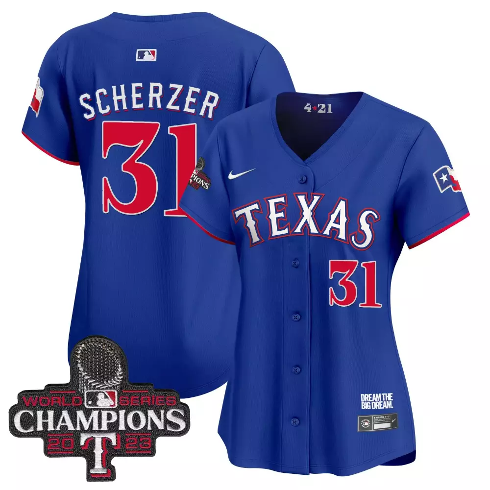 max scherzer royal mens texas rangers 2024 independence day vapor premier limited jersey all stitched