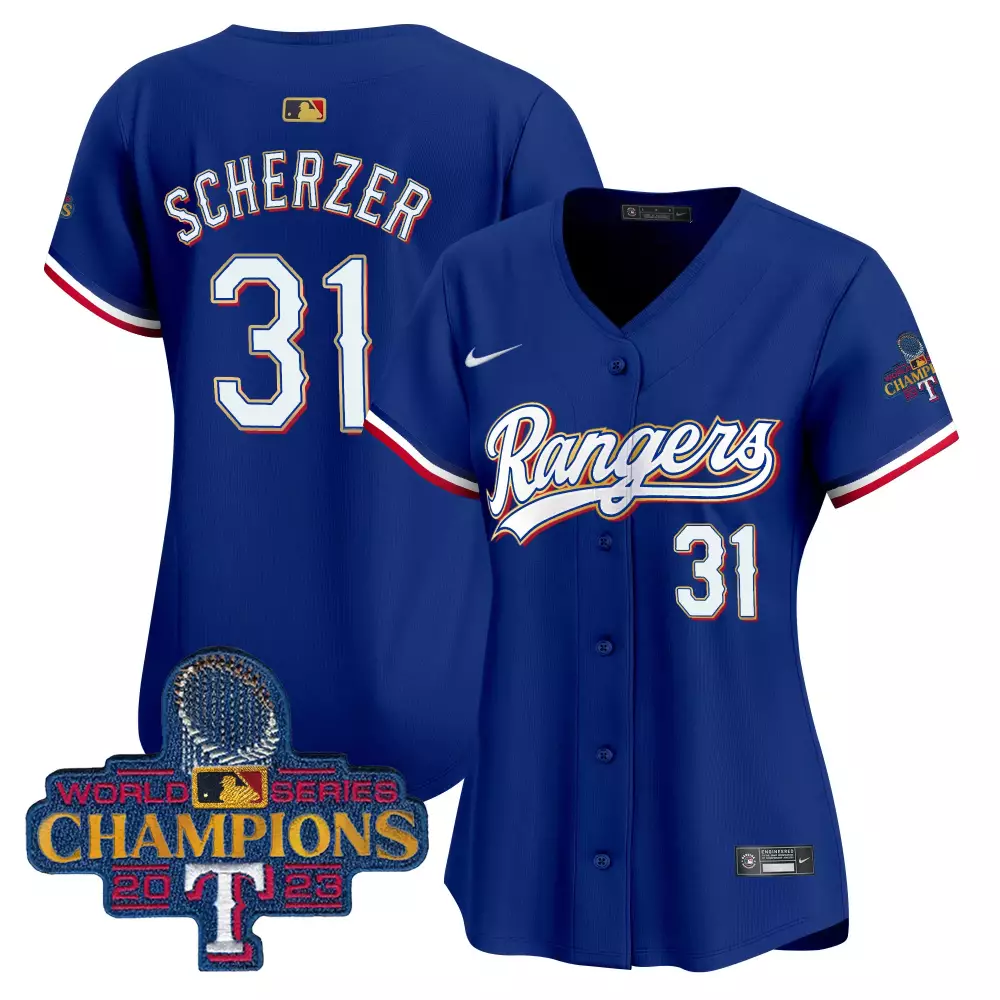 max scherzer royal mens texas rangers 2024 independence day vapor premier limited jersey all stitched