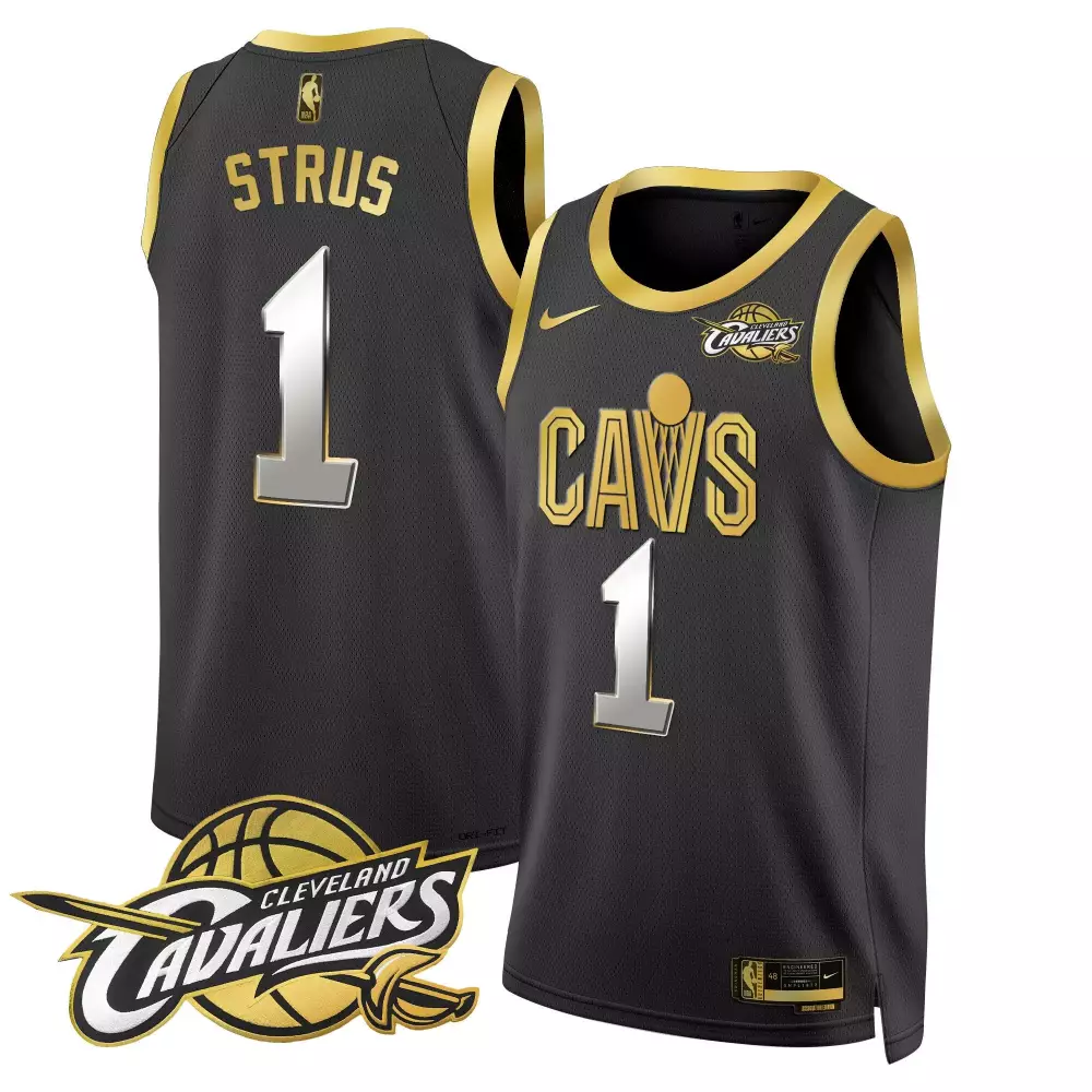 max strus black gold mens cleveland cavaliers swingman jersey v2 all stitched