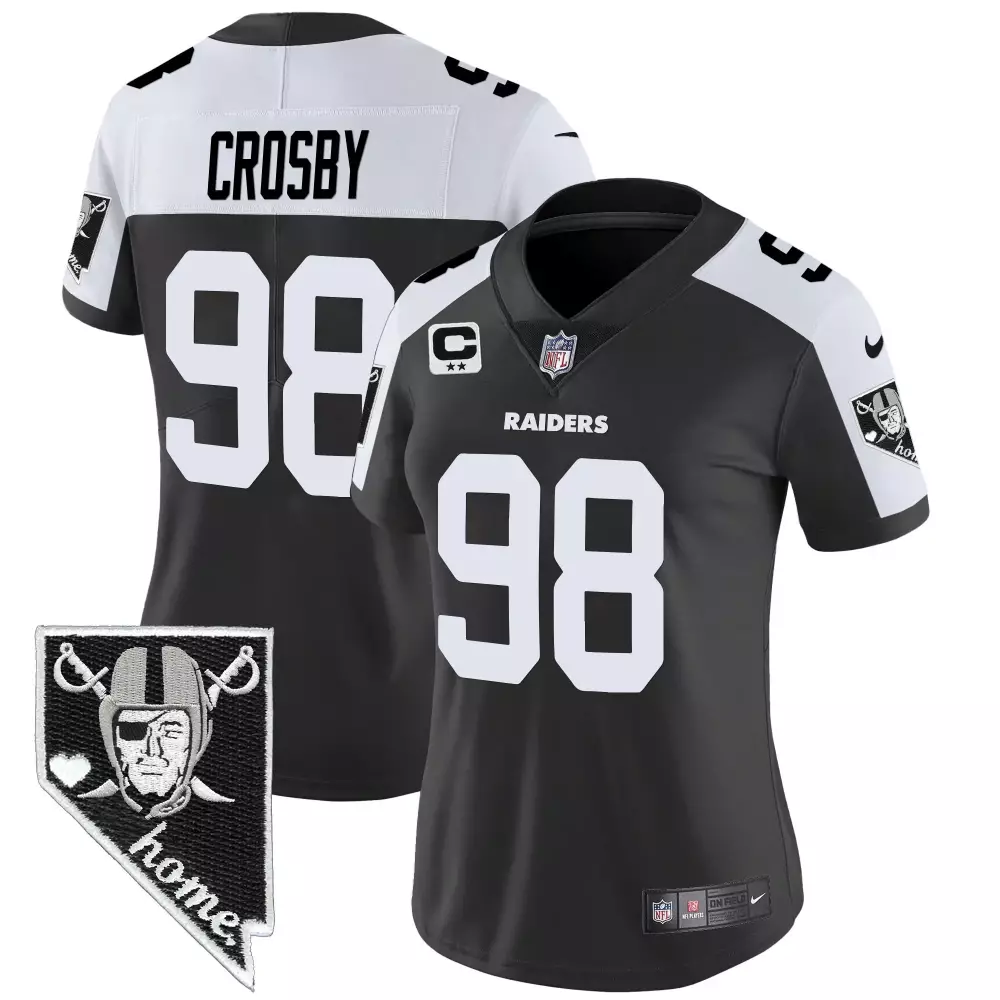 Maxx Crosby Black Alternate Women's Raiders Jersey | Stitched Nevada Home Patch | Limited Edition Fan Gear | For Men, Women & Youth