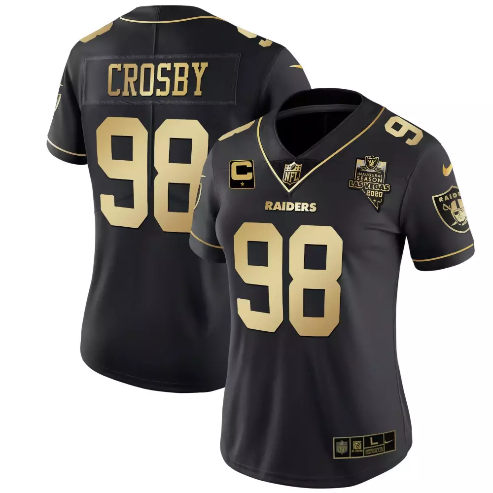 Maxx Crosby Gold Limited Women's Raiders Jersey | Vapor Gold Style | Stitched Fan Gear | For Men, Women & Youth