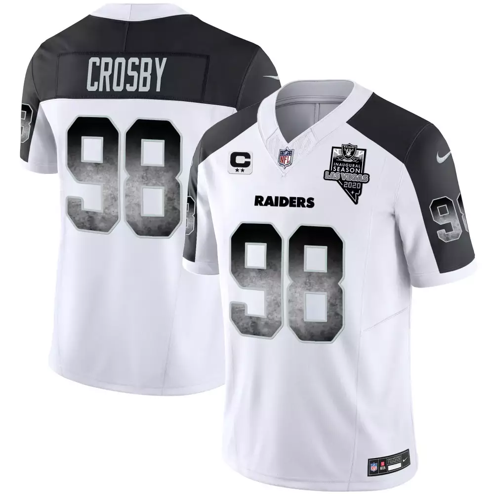 Maxx Crosby Inverted Men's Raiders Jersey | Arch Smoke Vapor Style | Stitched Fan Gear | For Men, Women & Youth