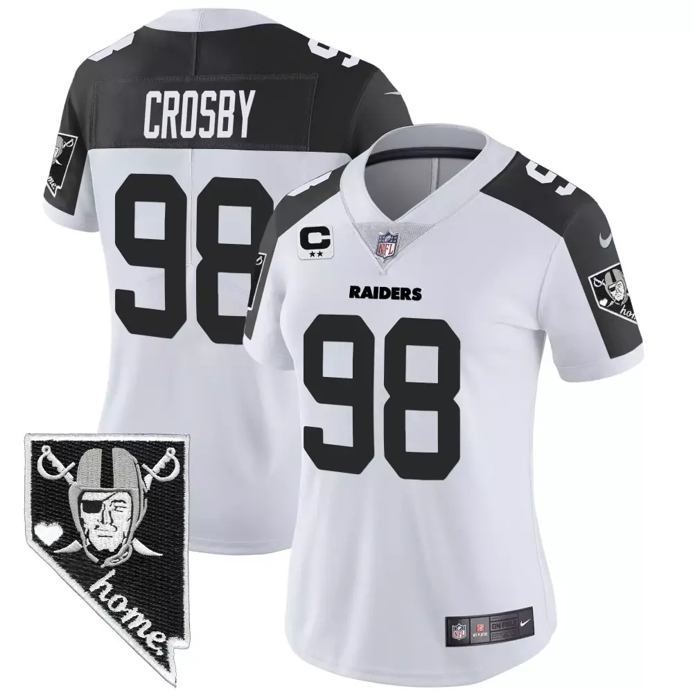 maxx crosby inverted womens las vegas raiders nevada home patch vapor jersey all stitched
