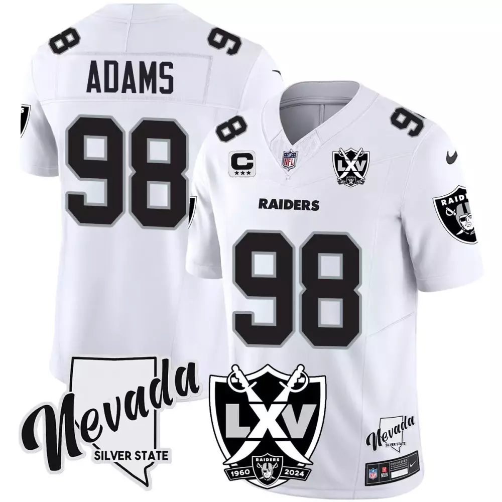maxx crosby white gold mens las vegas raiders raider4life patch white gold and black gold all stitched